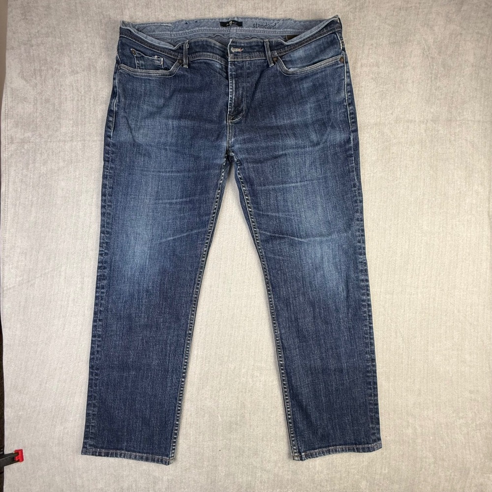 7 For All Mankind Standard Straight Leg Jeans Dark Wash Denim Blue